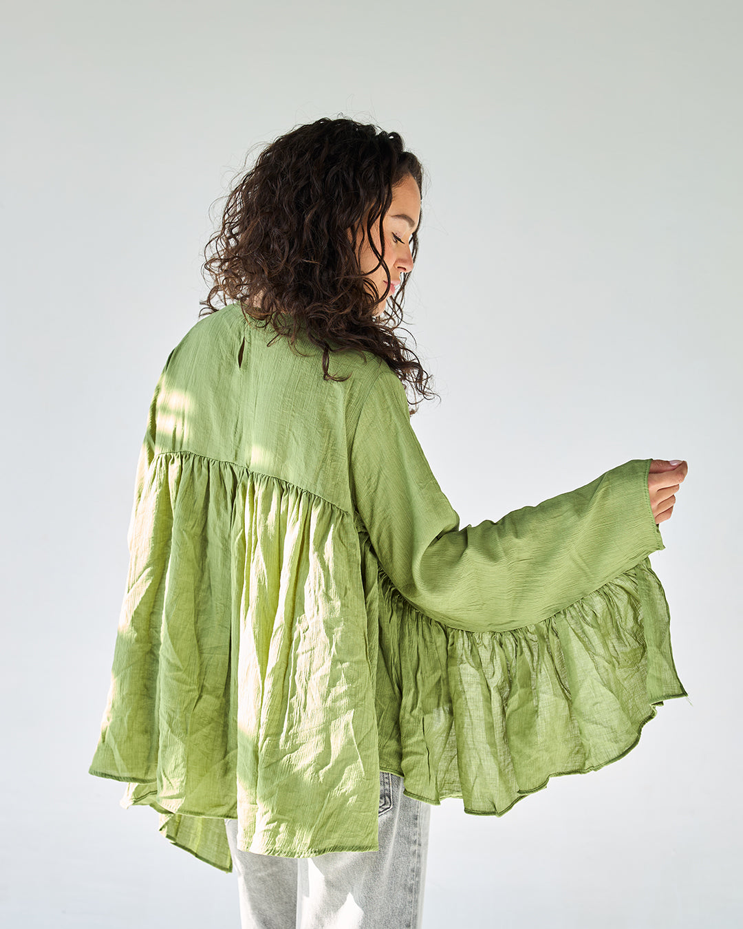 Green butterfly blouse