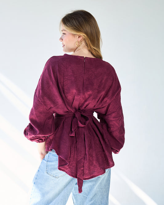 Burgabdy rimmah blouse