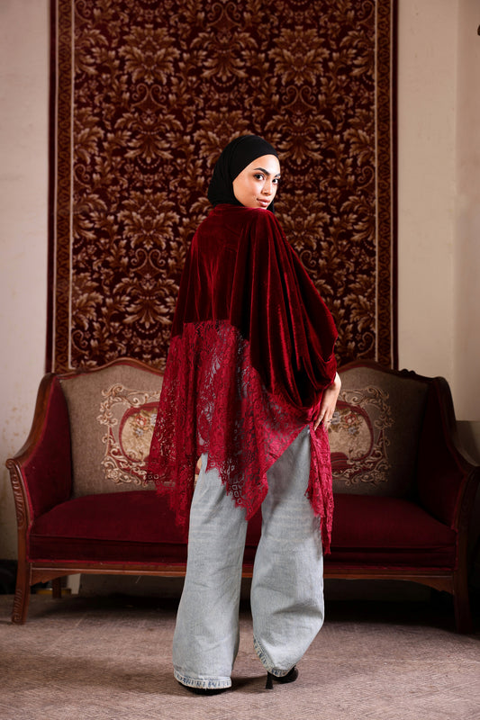 Burgandy gwiriya cardigan