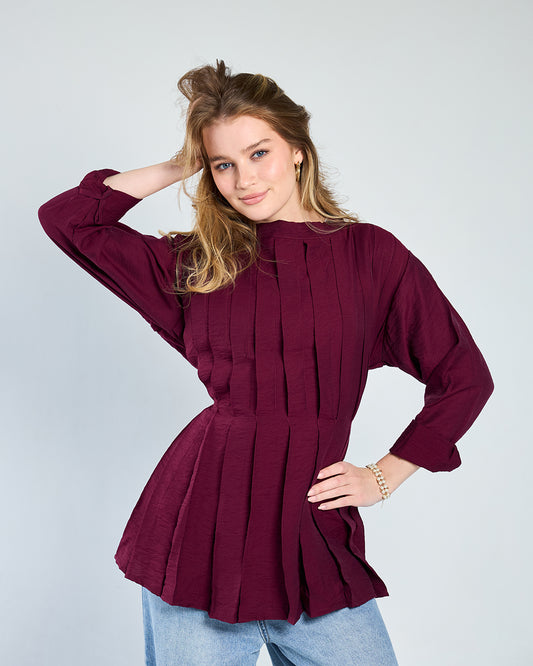 Burgandy lana blouse
