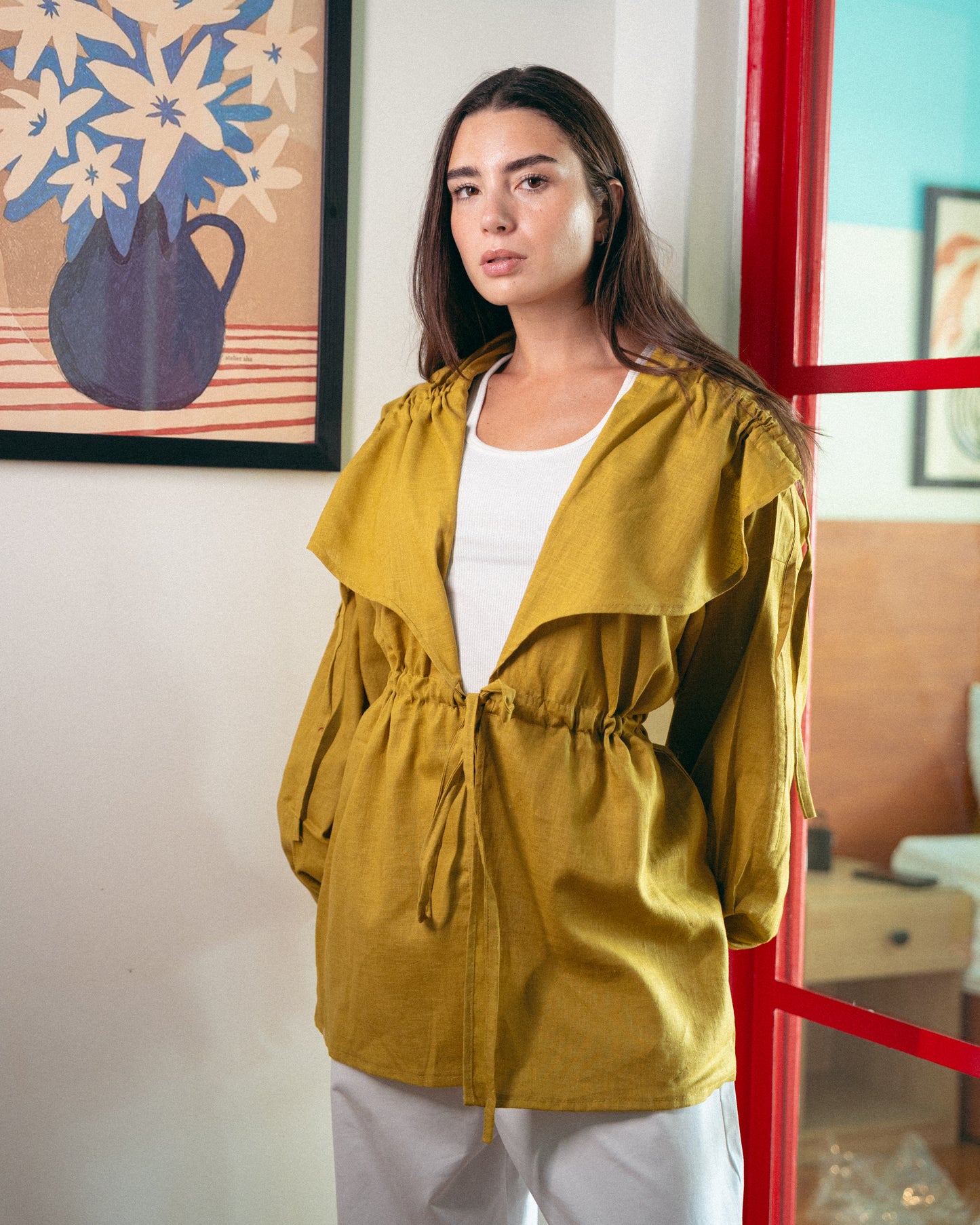 Mustard alma blouse