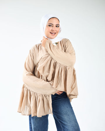 Butterfly ruffled blouse