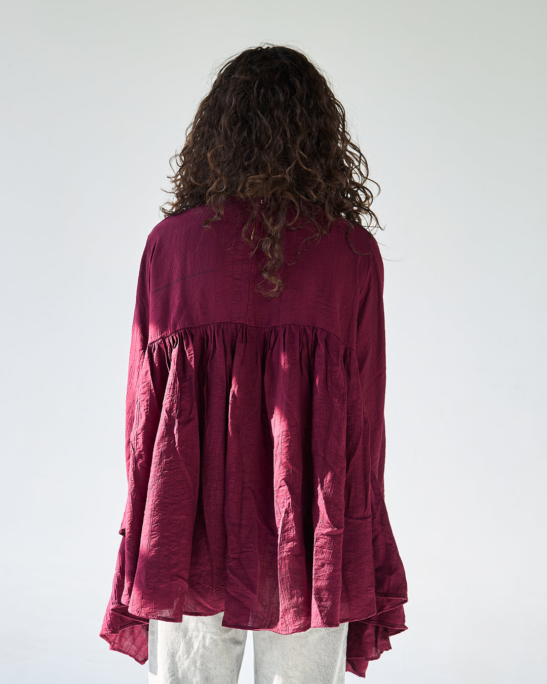Burgandy butterfly blouse