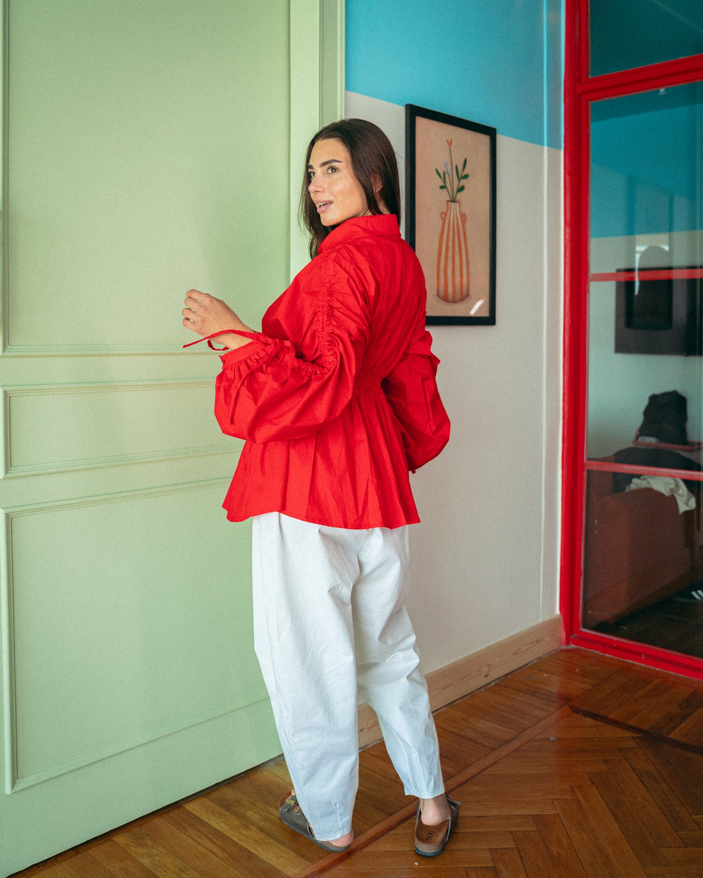 Red alessia blouse