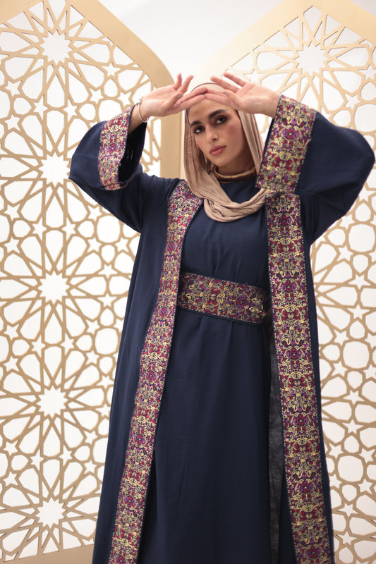 Navy blue rouh dress