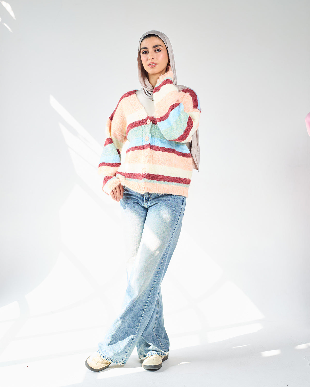 Stripped colorful cardigan