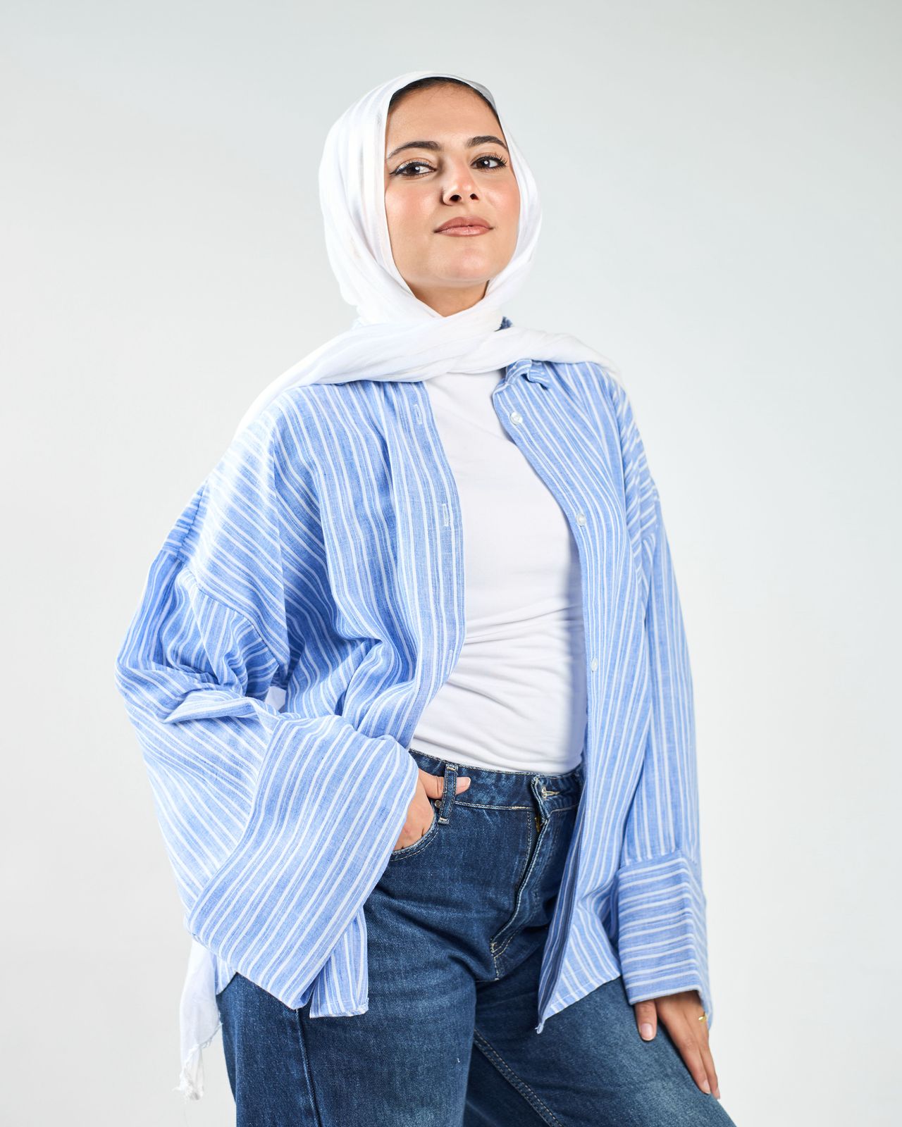 Stripped Linen Chemise