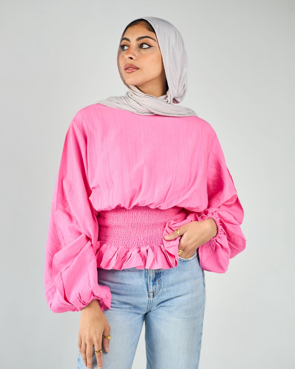 Pink corset blouse