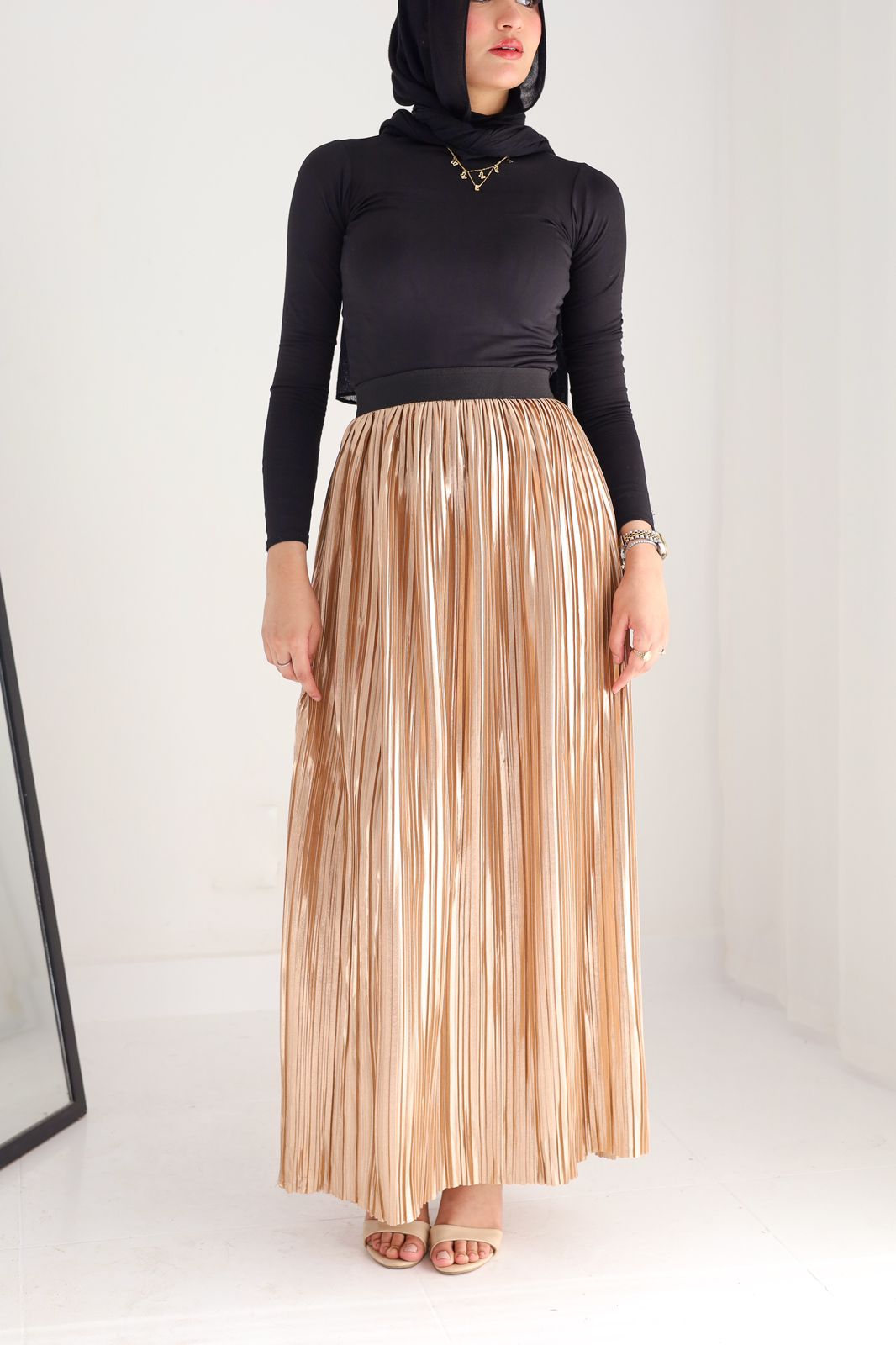 Mettalic gold skirt