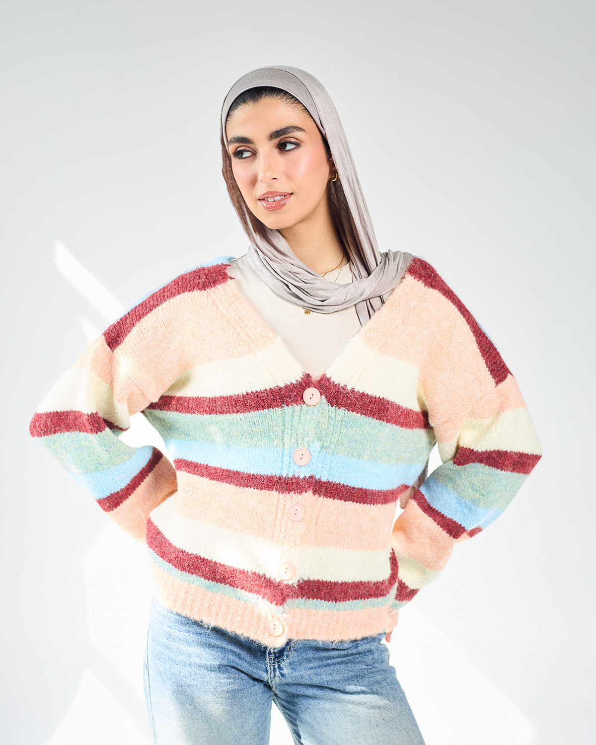 Stripped colorful cardigan