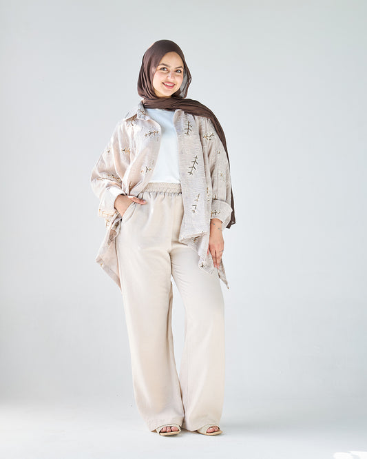 Beige half and half set