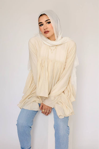 Creamy butterfly blouse