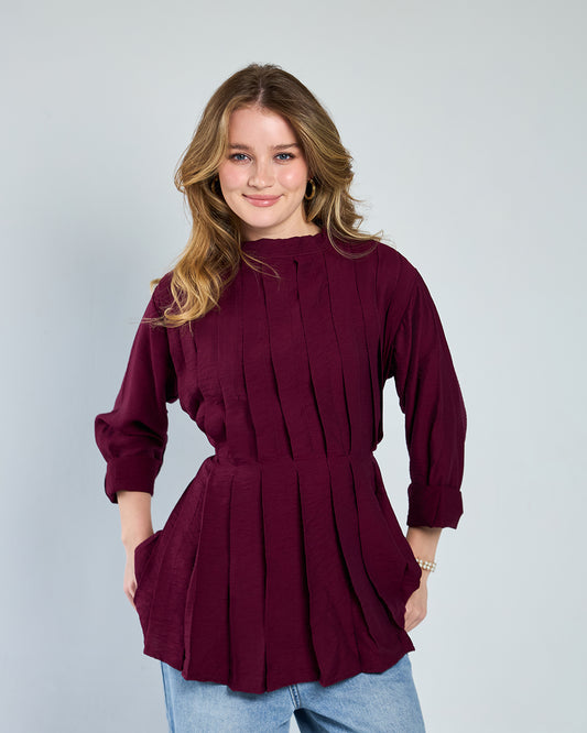 Burgandy lana blouse