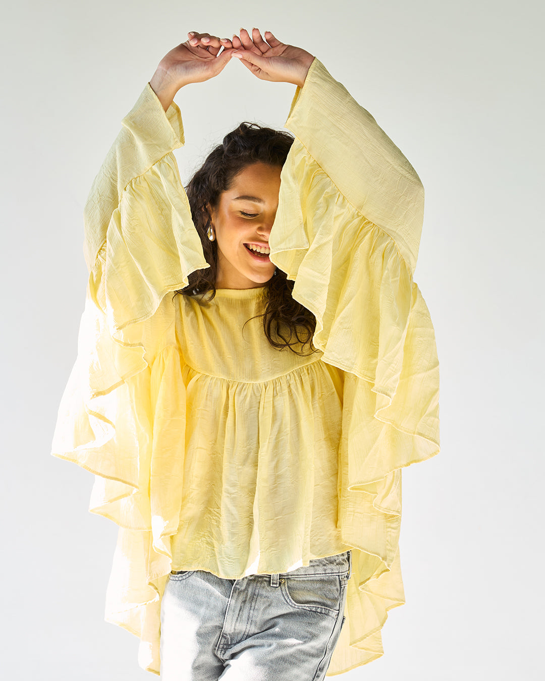 Yellow butterfly blouse