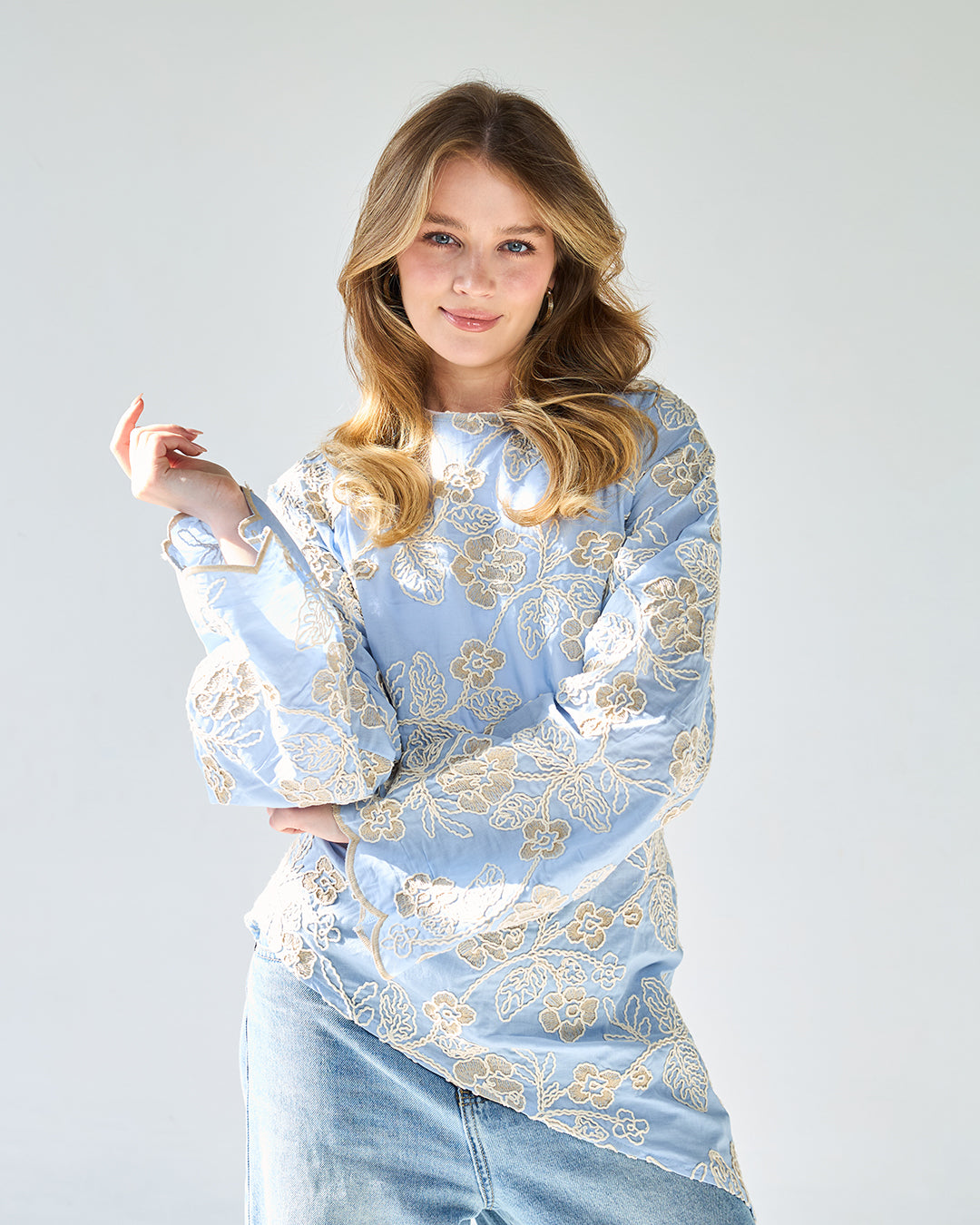 Baby blue nour blouse