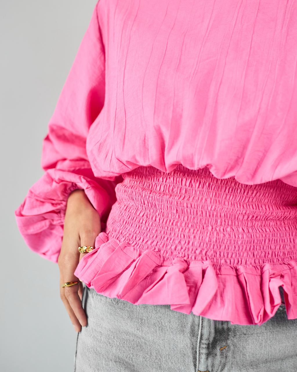 Pink corset blouse