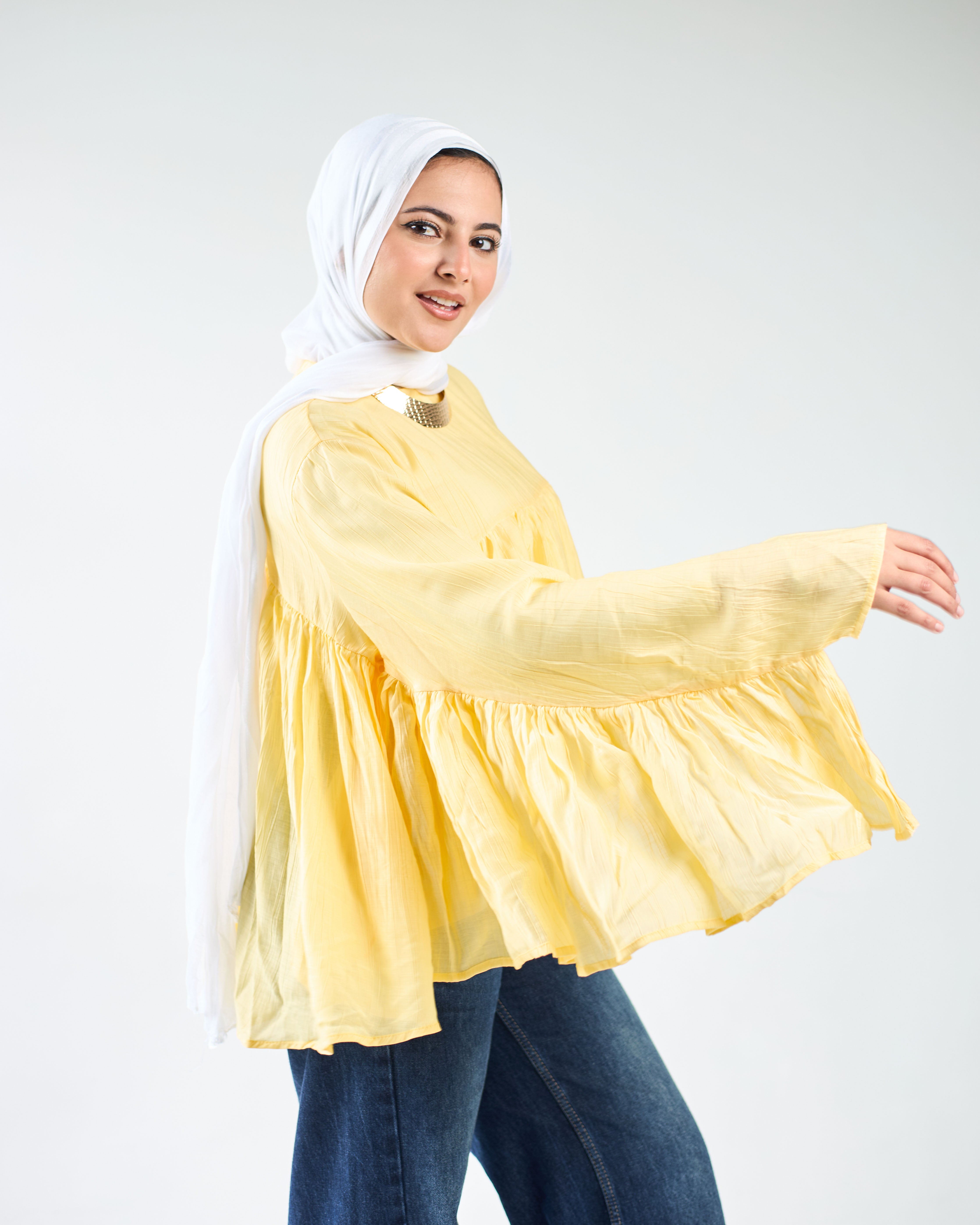Butterfly ruffled blouse