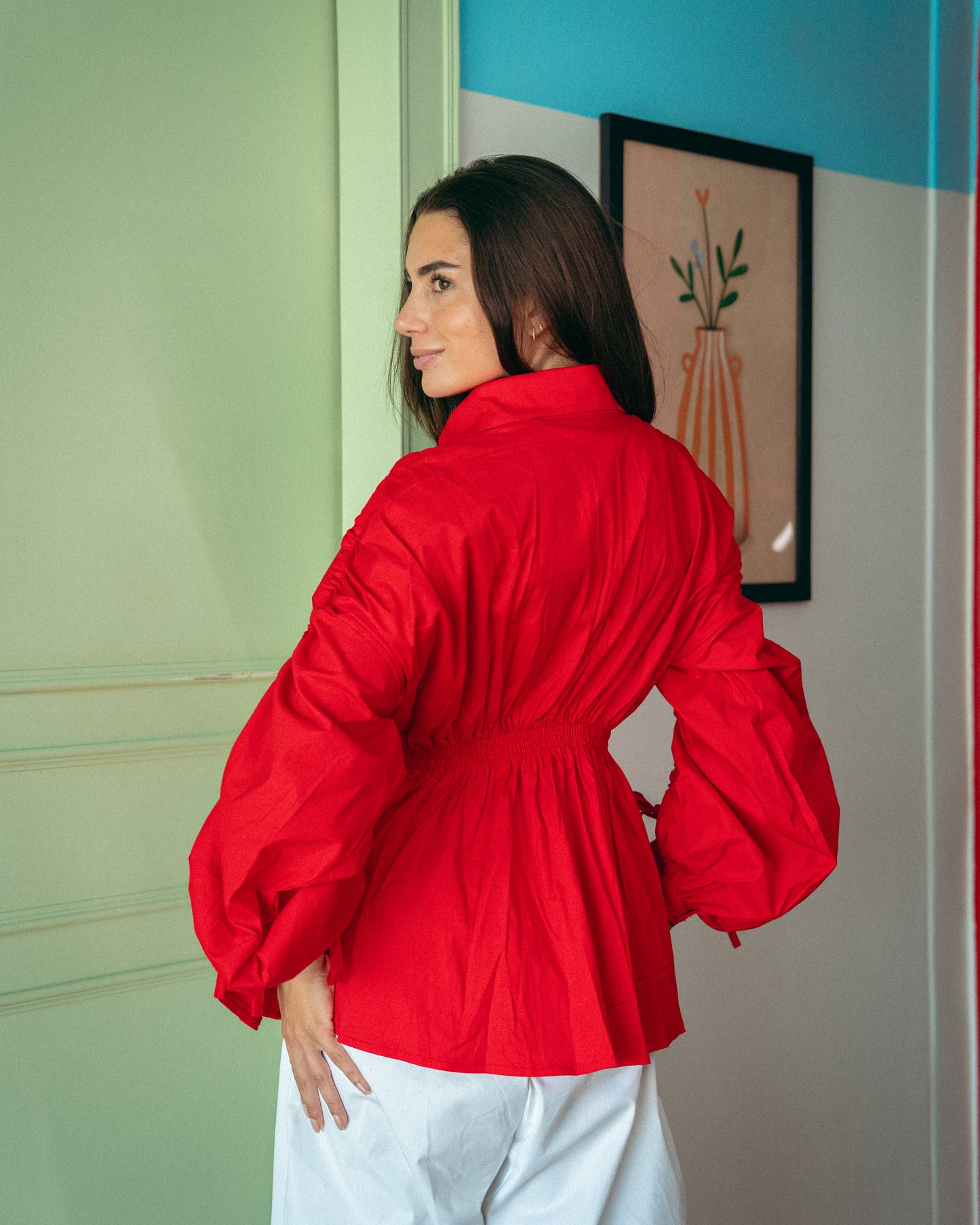 Red alessia blouse