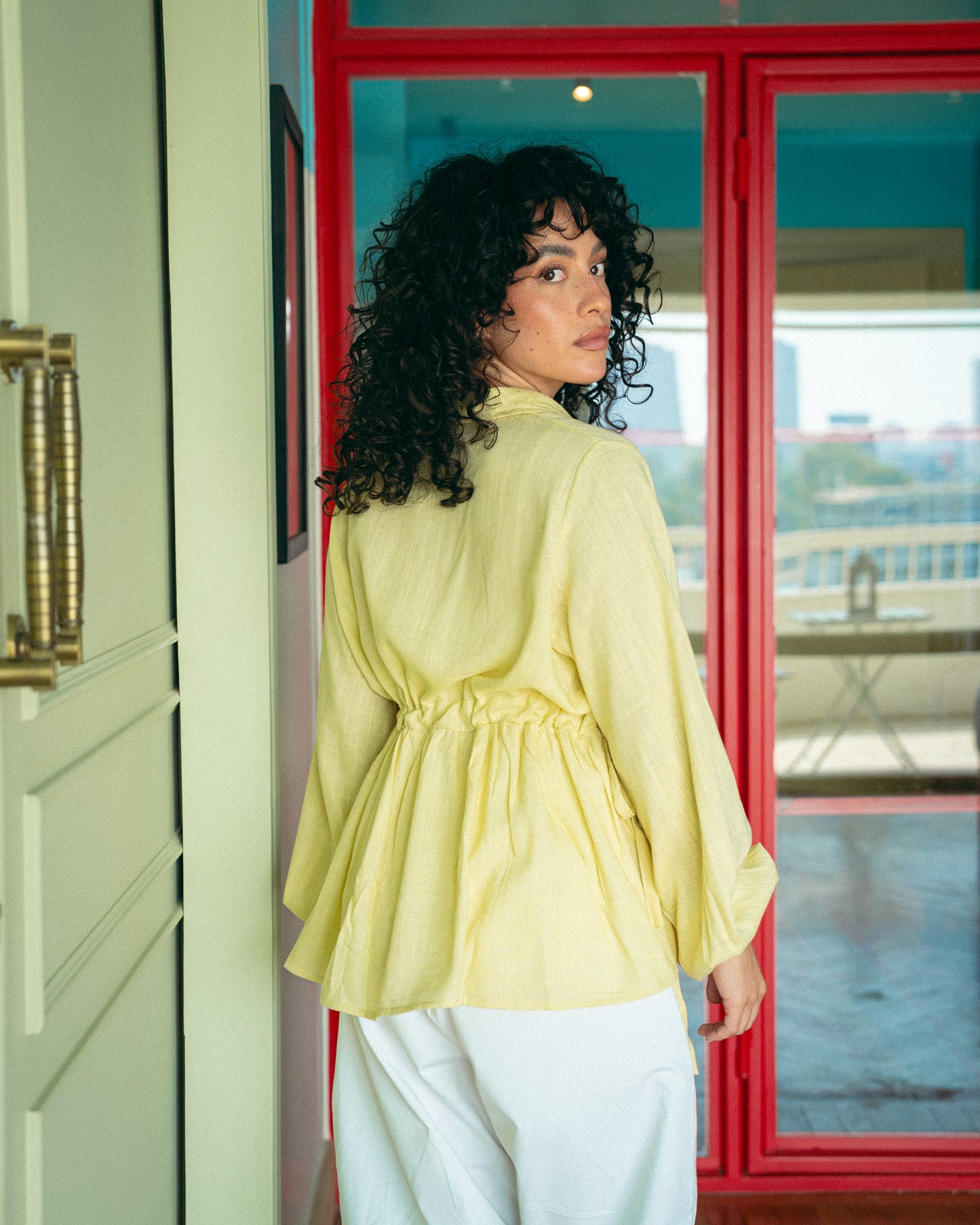 butter yellow roby blouse