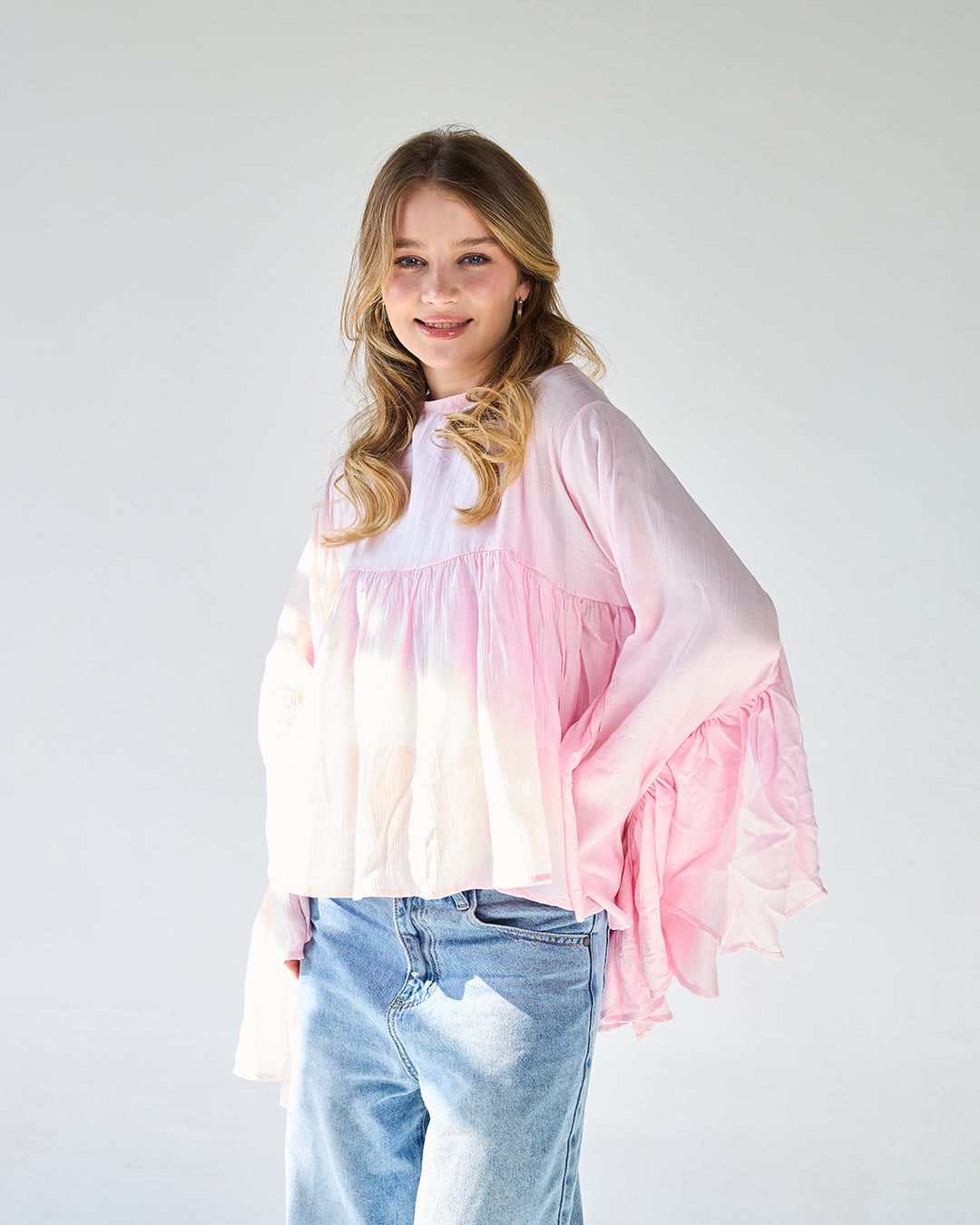 Pink butterfly blouse