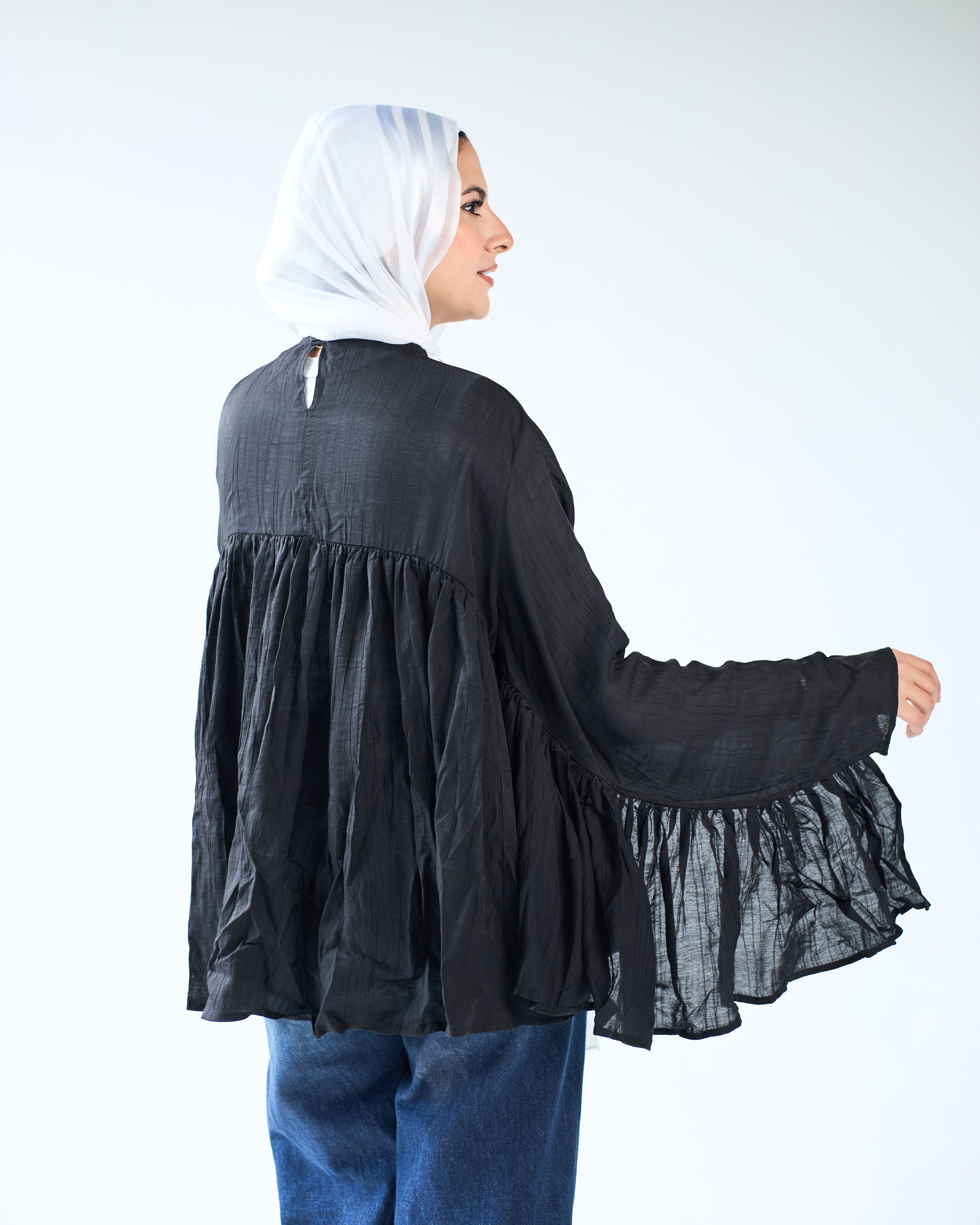Butterfly ruffled blouse