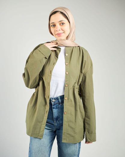 Olive waterproof blouse