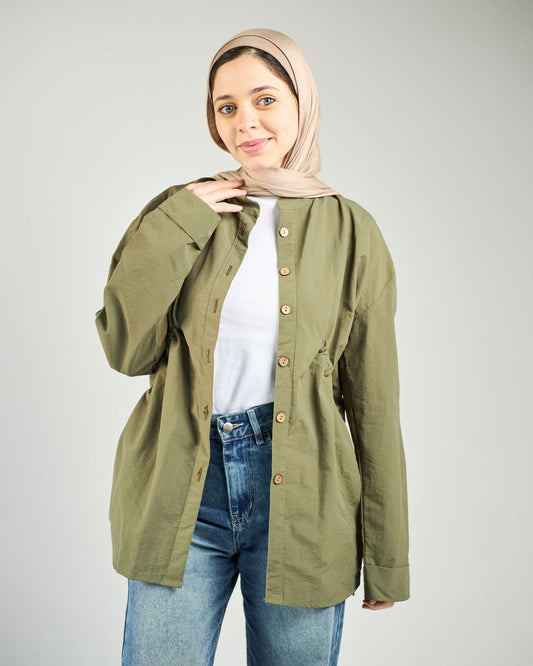 Olive waterproof blouse