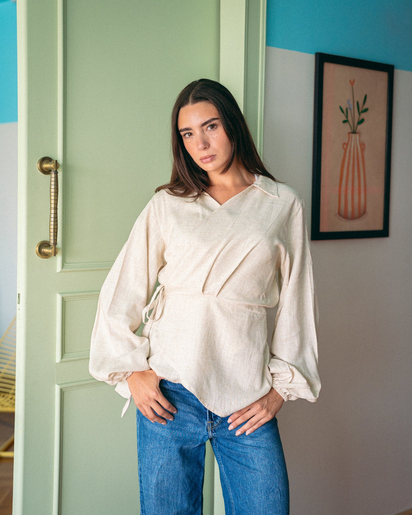 Beige roby blouse
