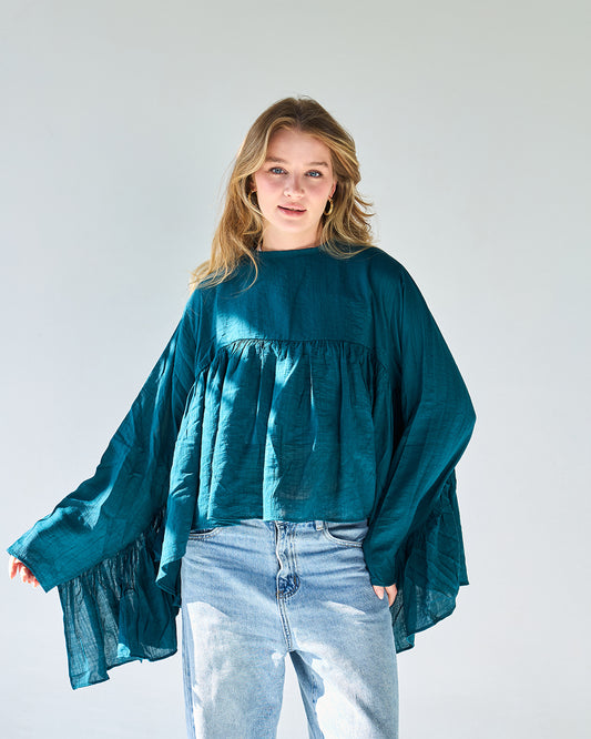Emerald butterfly blouse