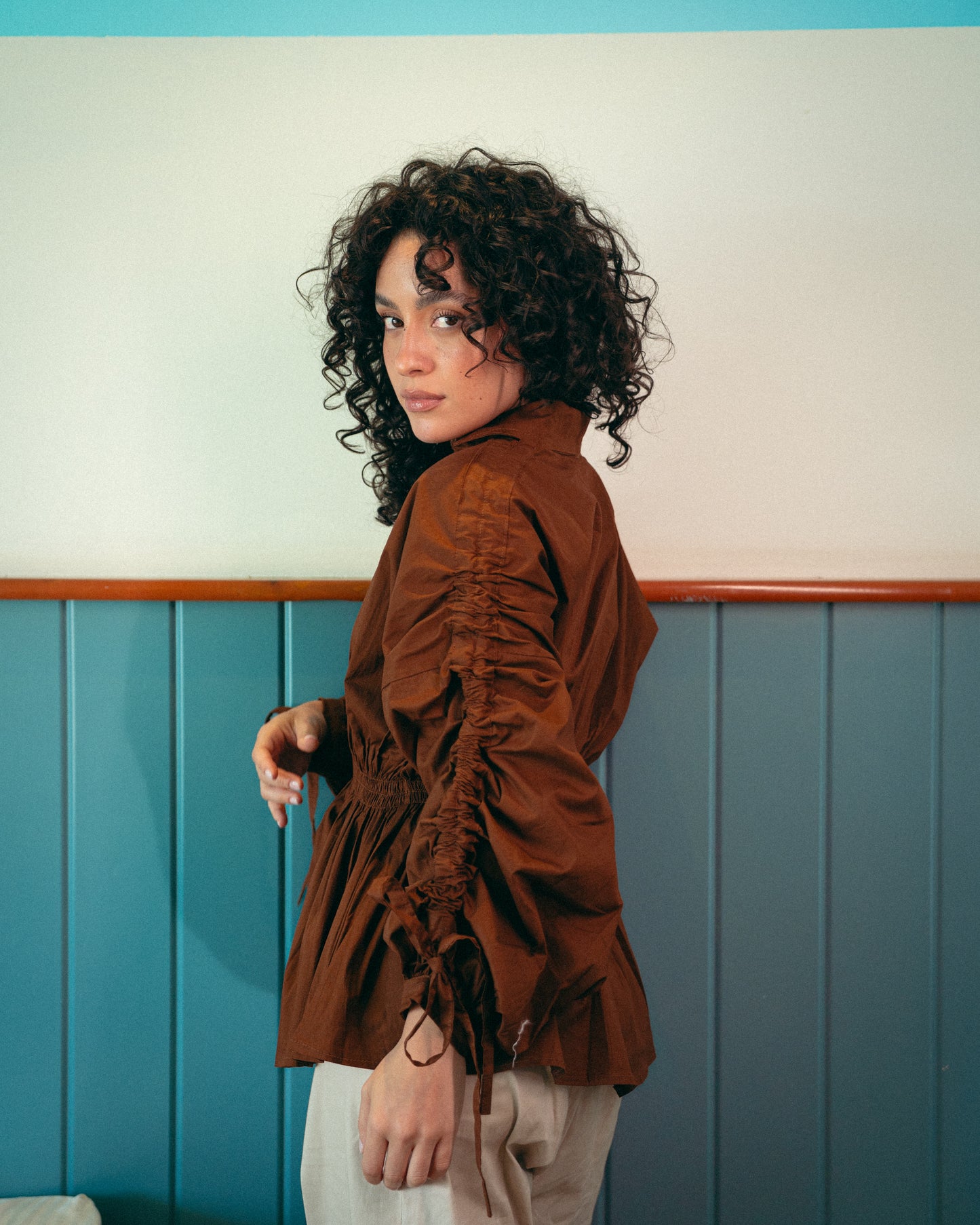 Brown alessia blouse