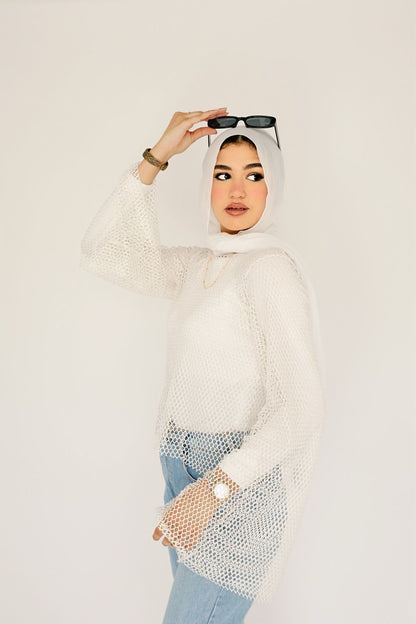 White mesh top