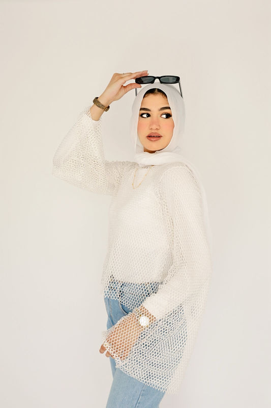 White mesh top