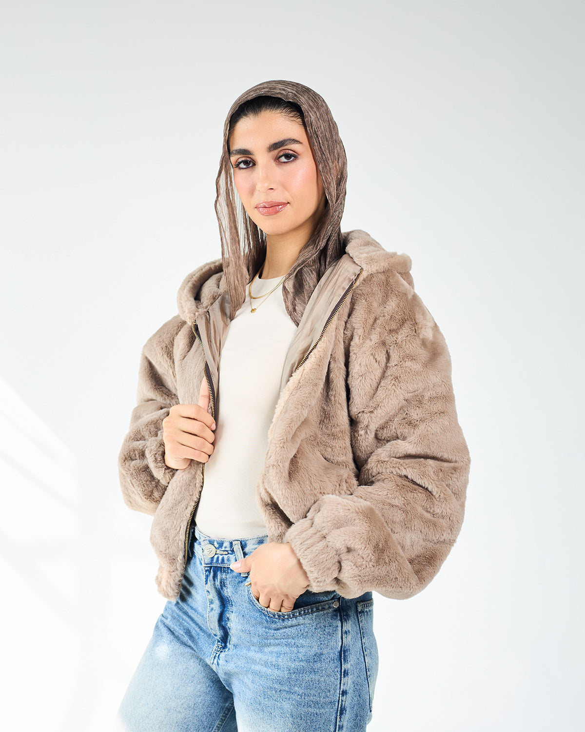 Brown fur jacket