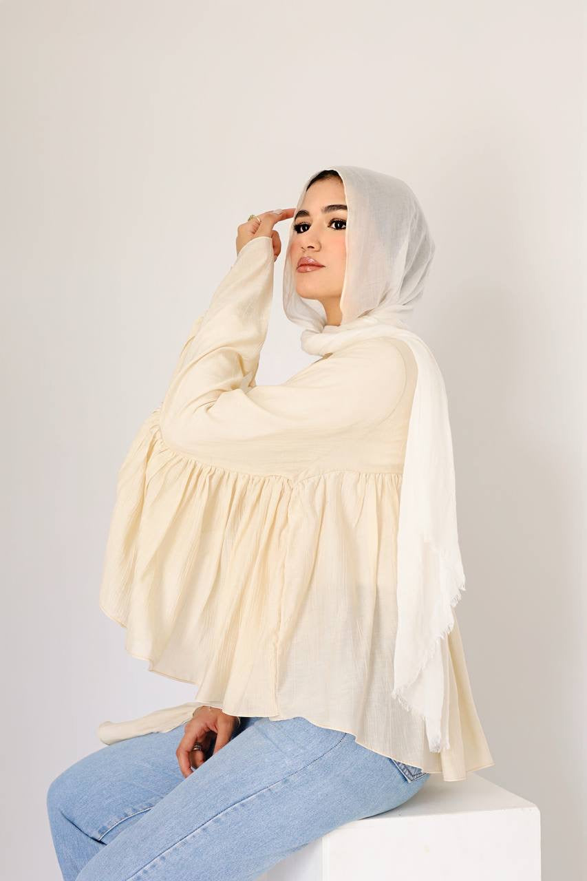 Creamy butterfly blouse