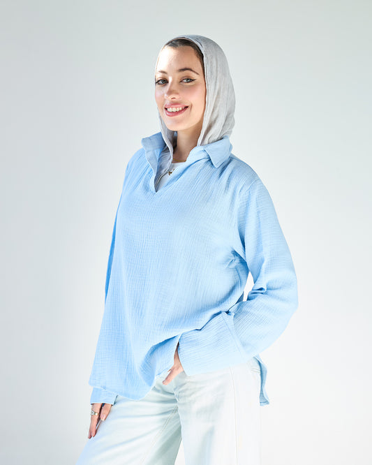 Baby blue cotton t-shirt