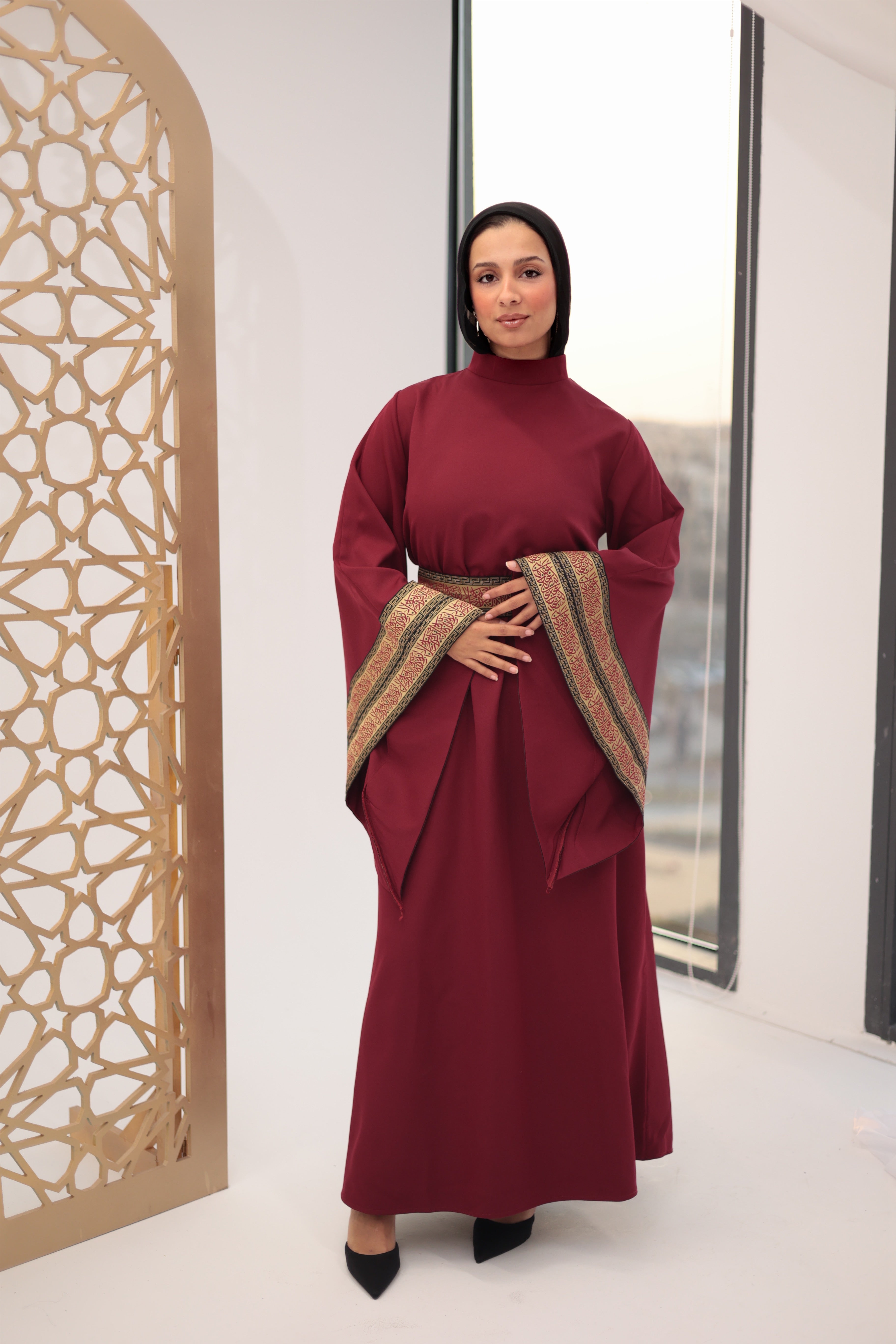 Burgandy jalila dress