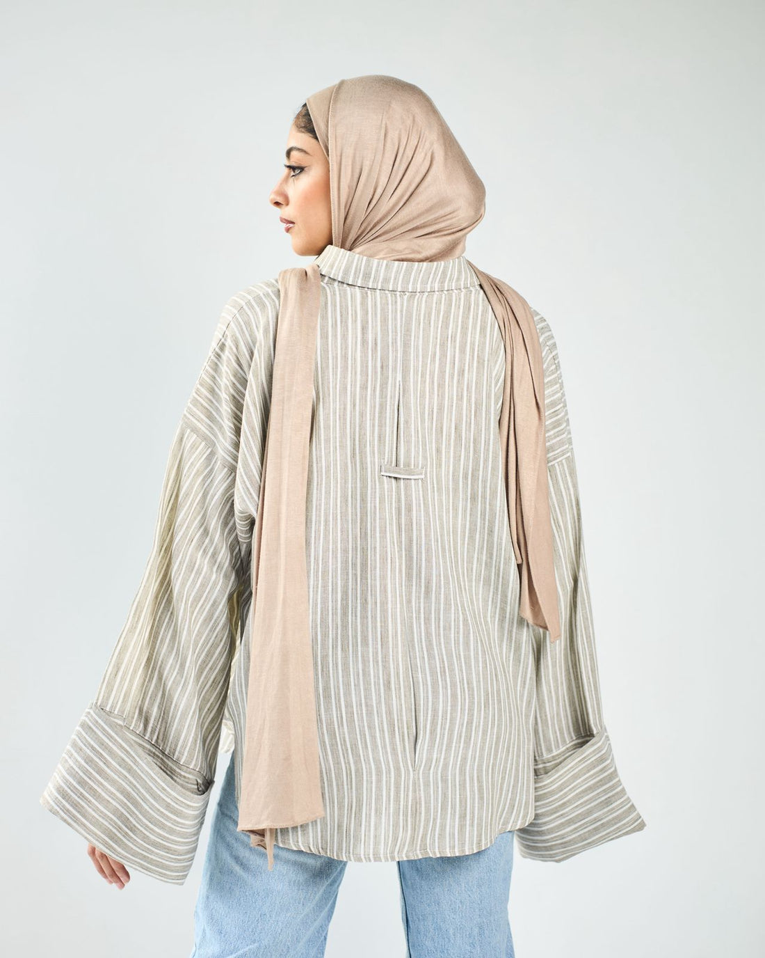 Stripped linen chemise