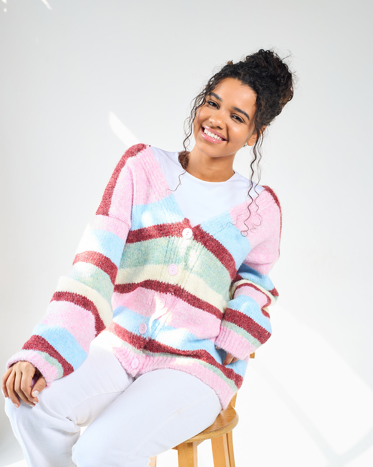 Stripped colorful cardigan