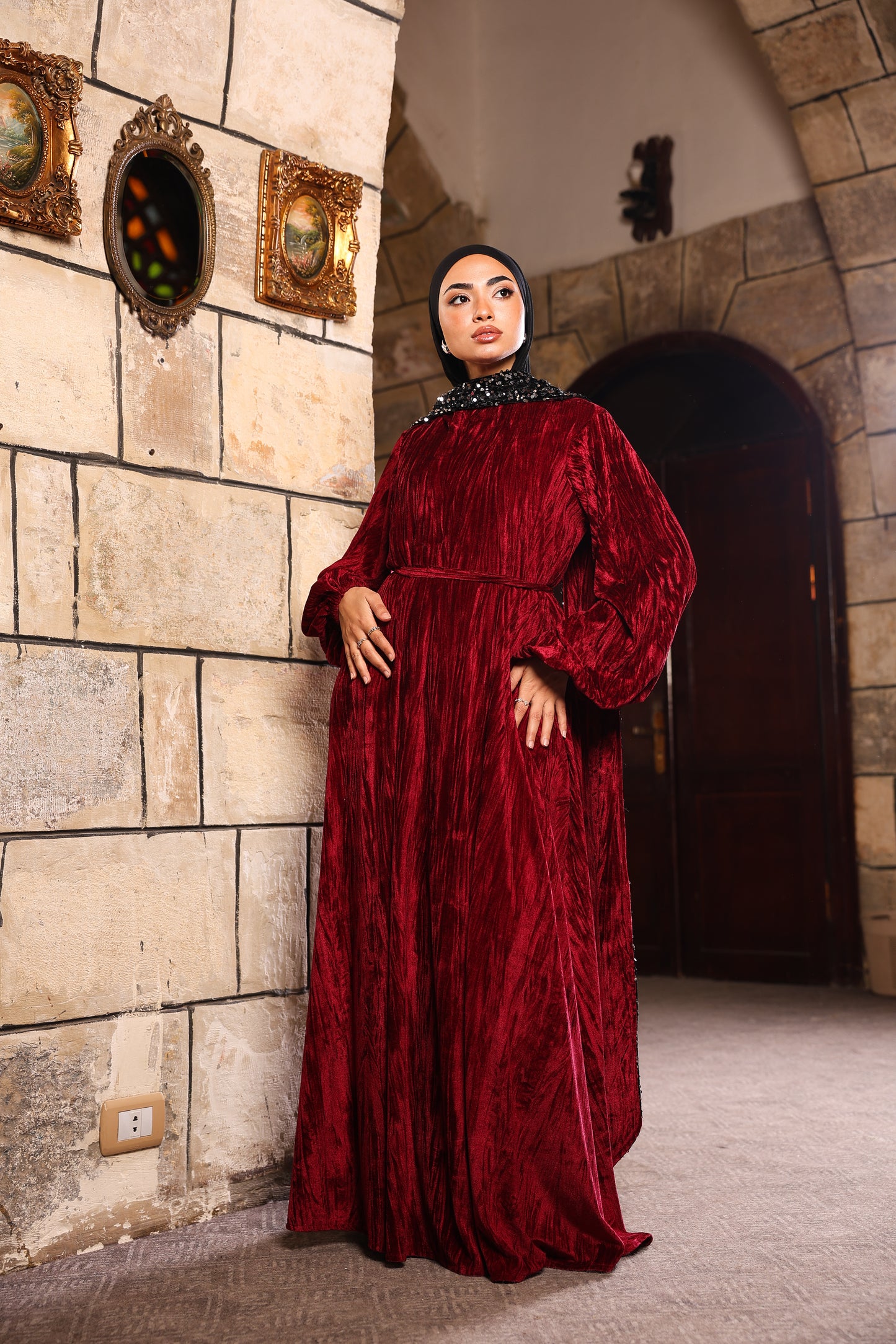 Burgandy hannah dress