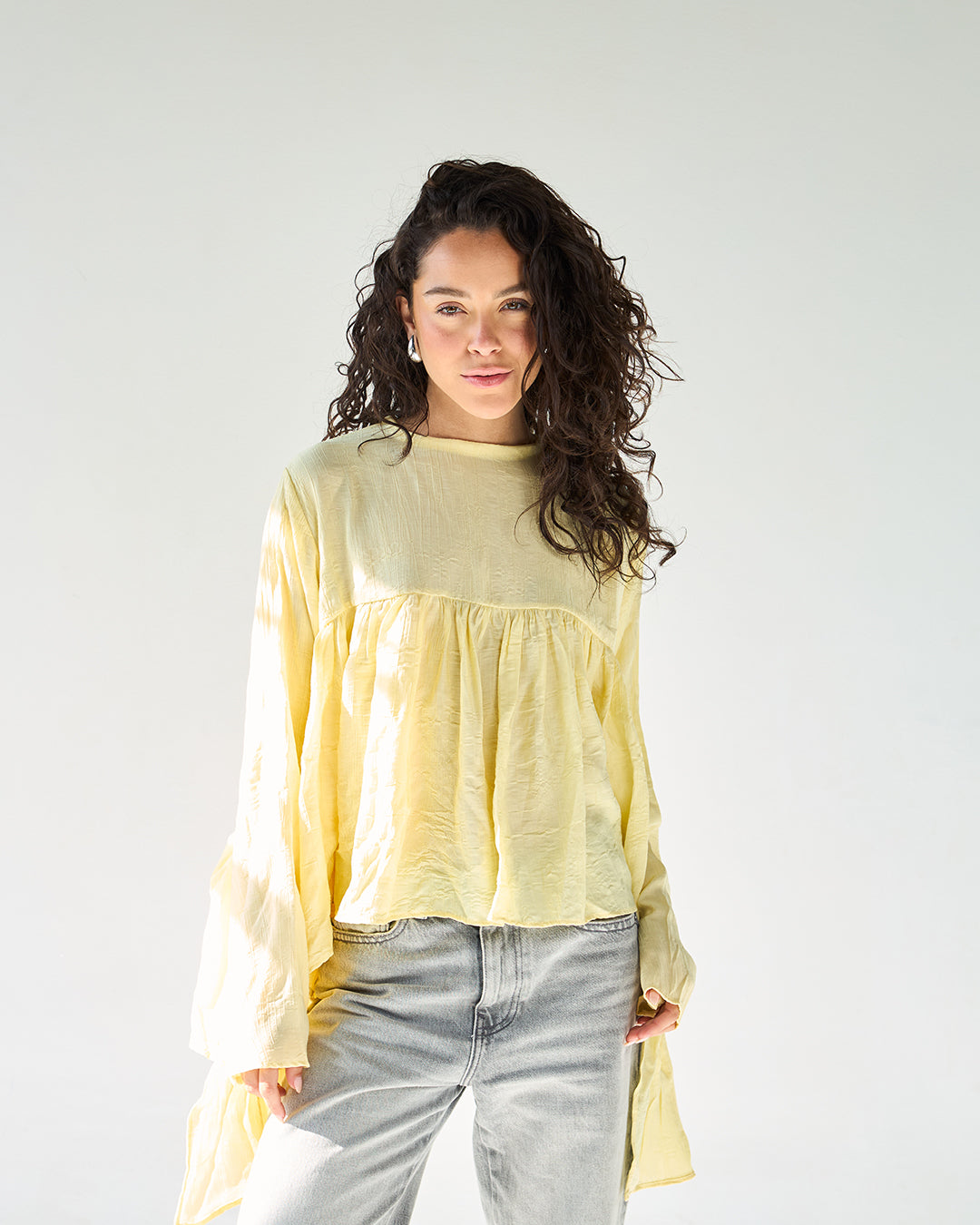 Yellow butterfly blouse