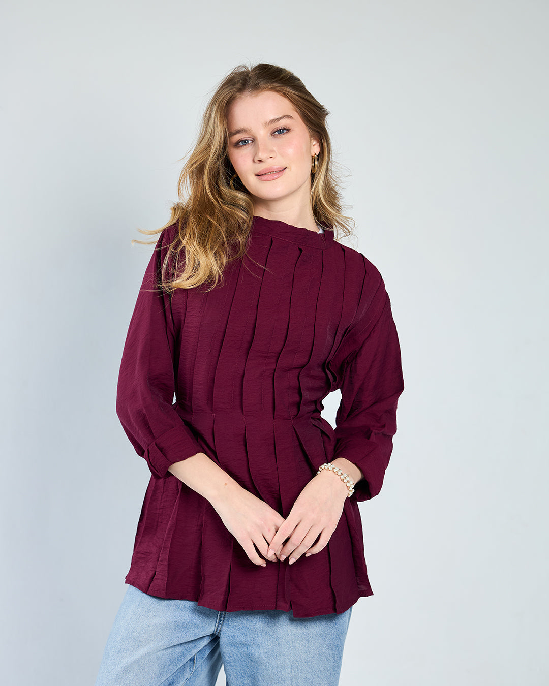 Burgandy lana blouse