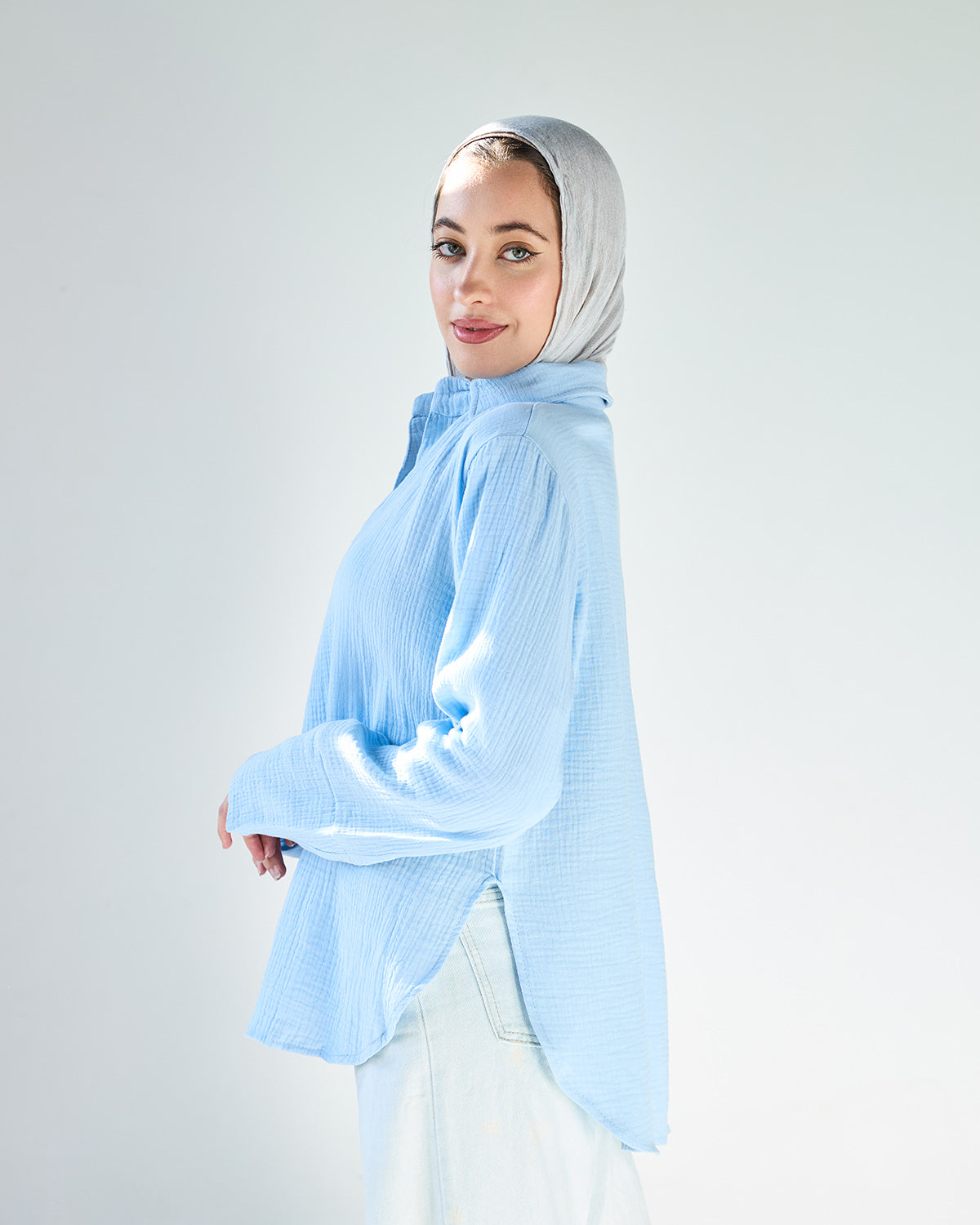 Baby blue cotton t-shirt