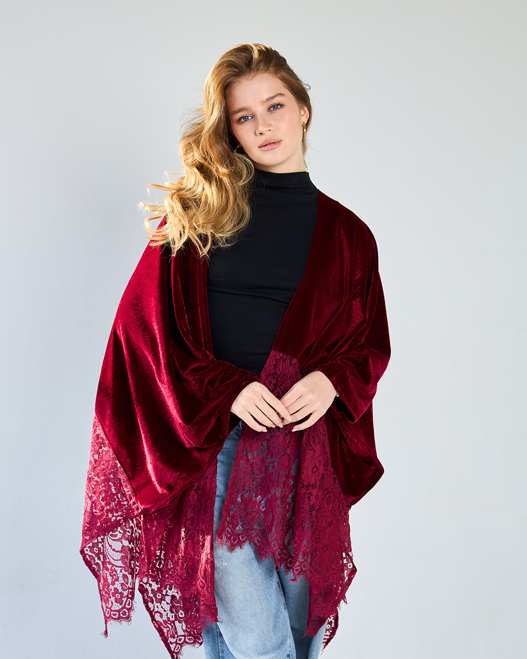 Burgandy gwiriya cardigan
