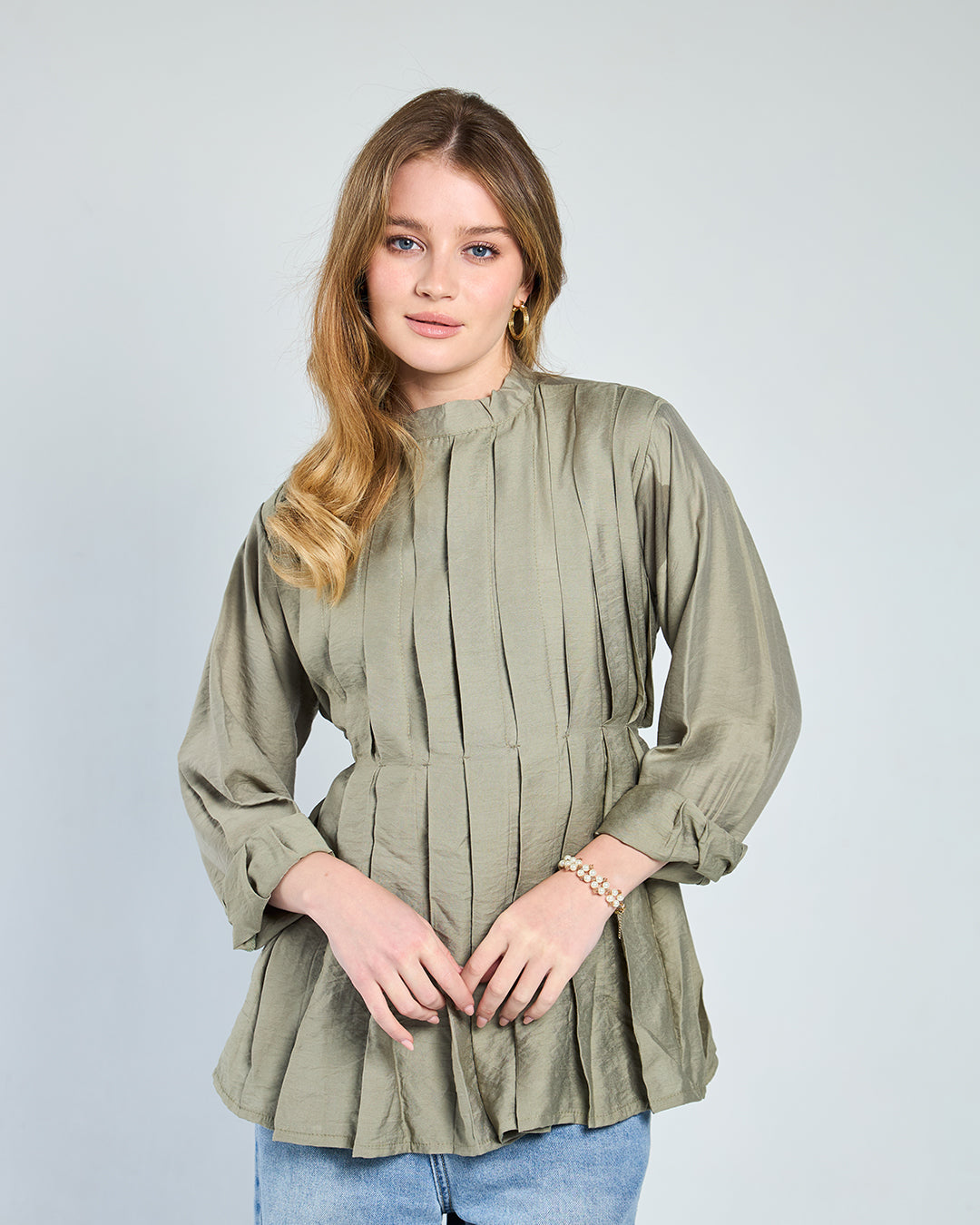 Olive lana blouse
