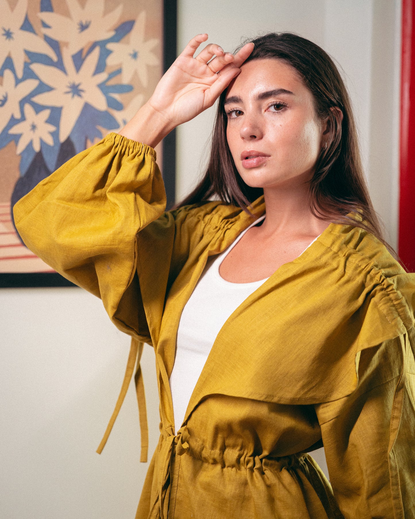 Mustard alma blouse