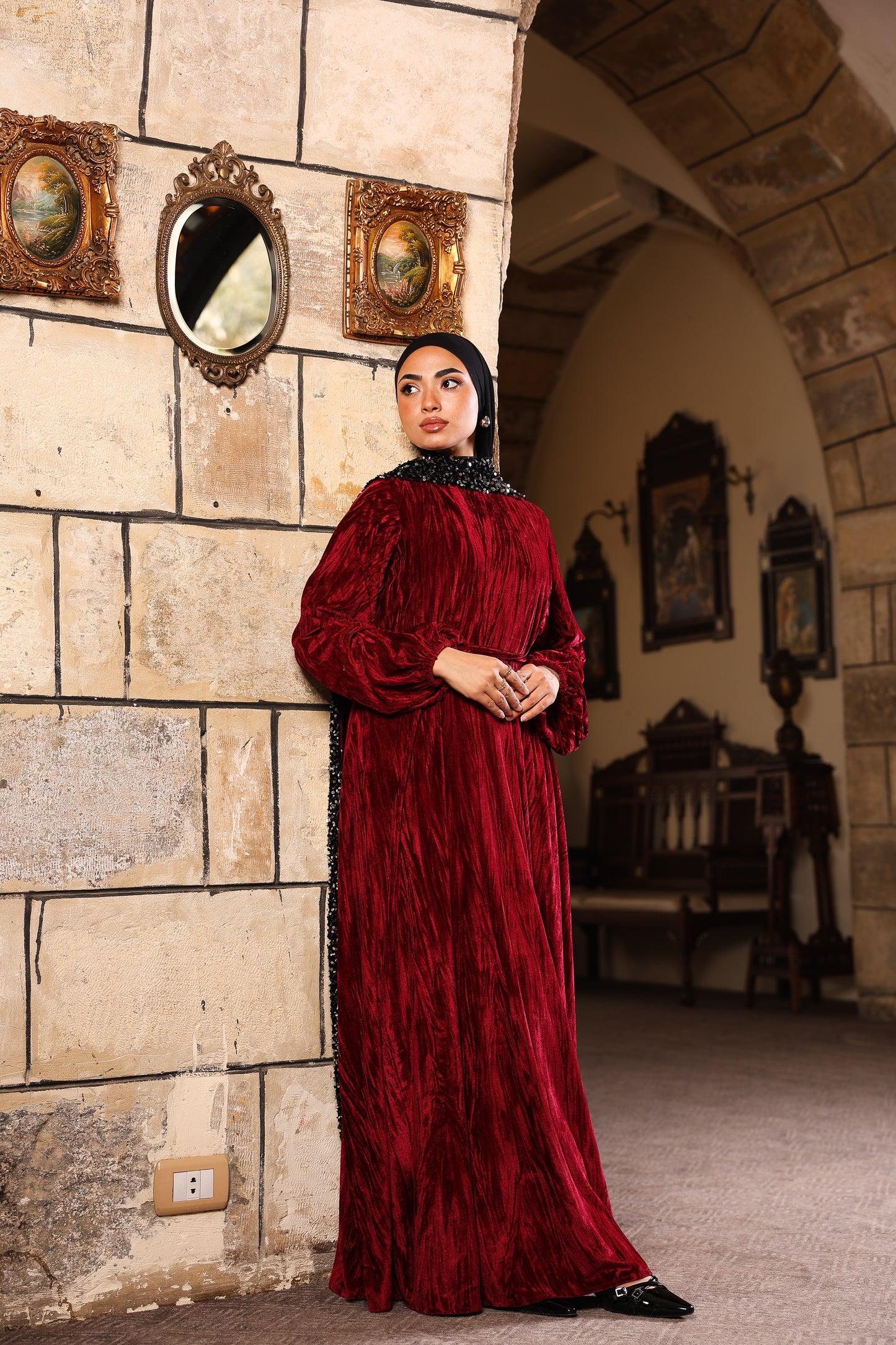 Burgandy hannah dress