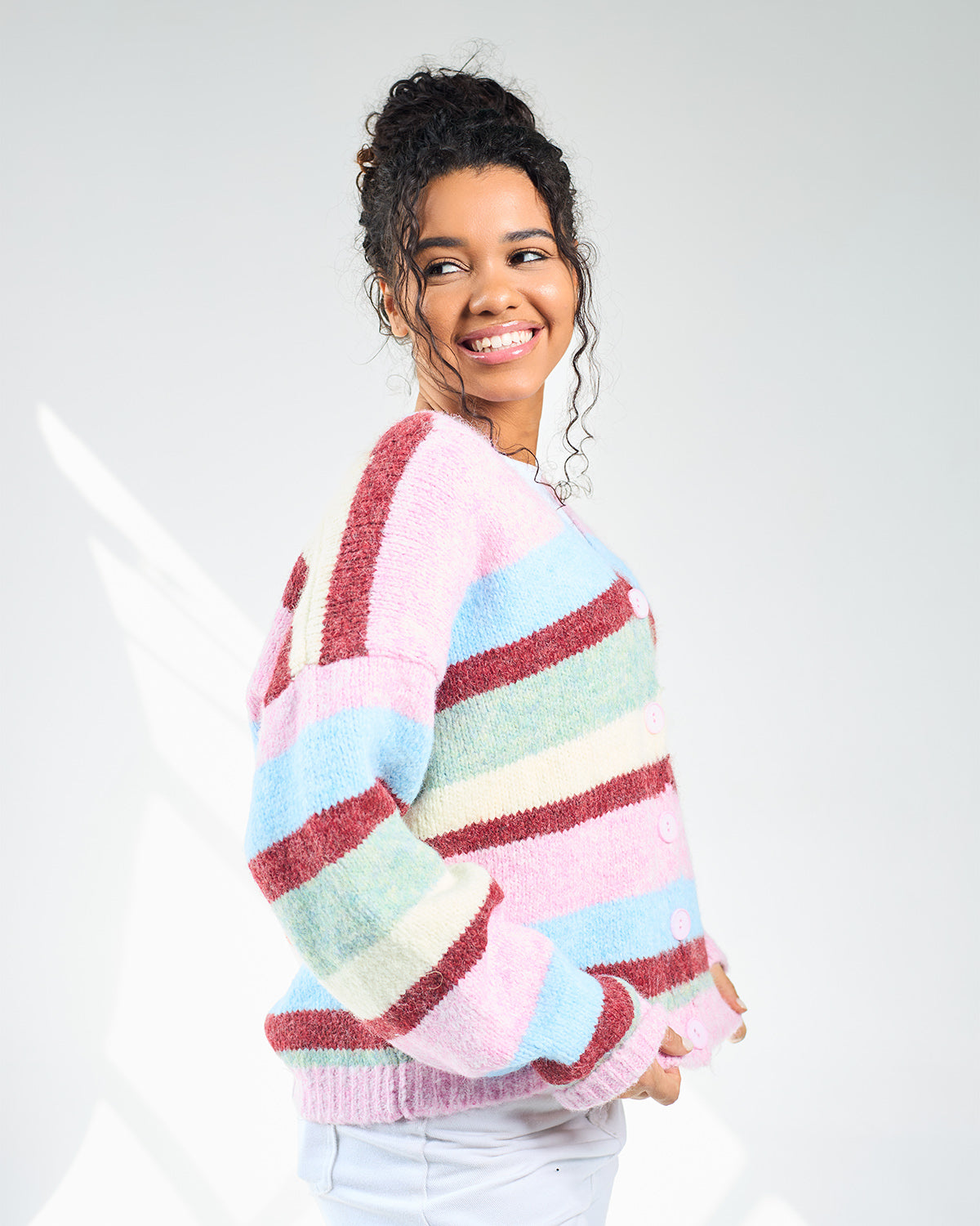 Stripped colorful cardigan