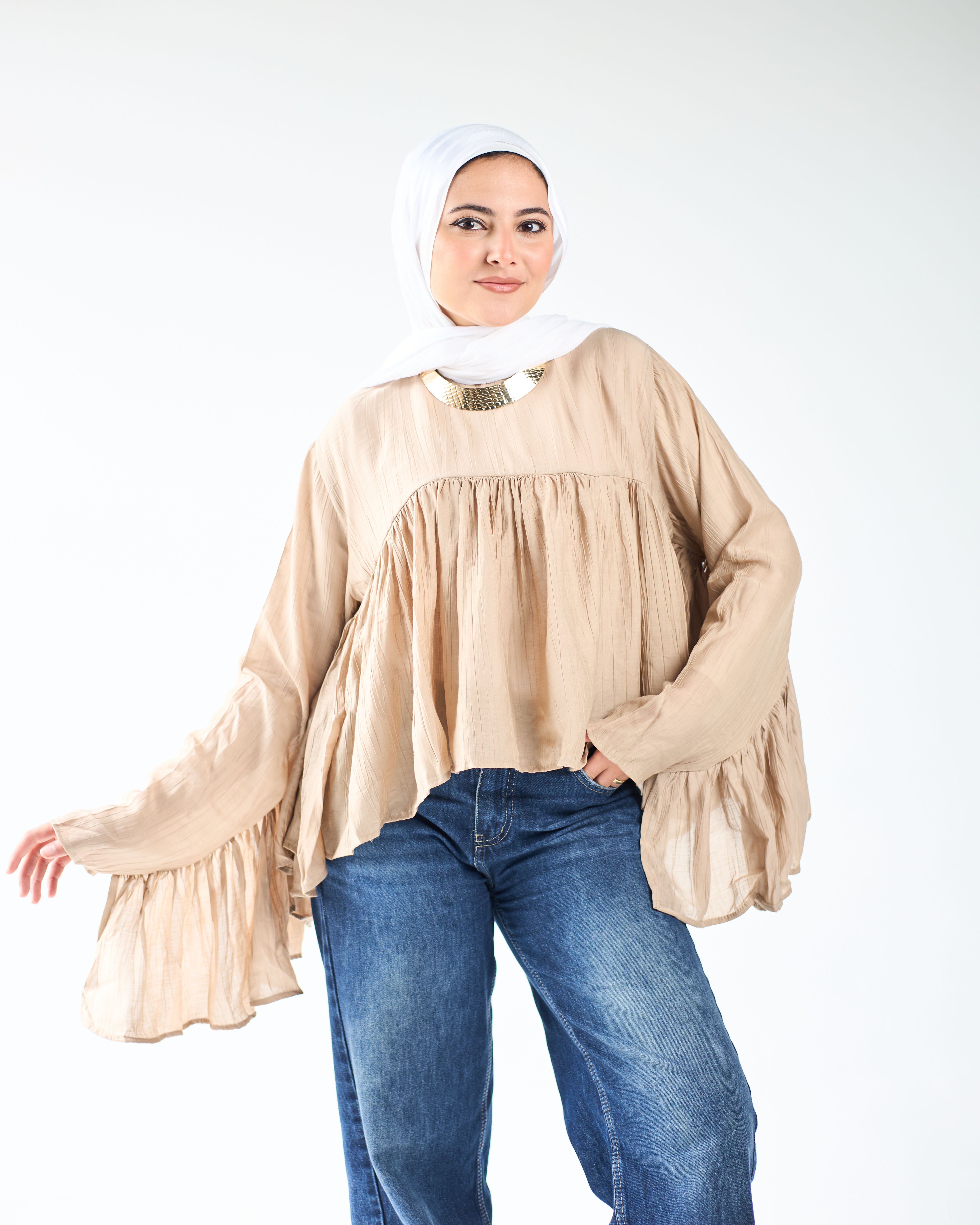 Butterfly ruffled blouse