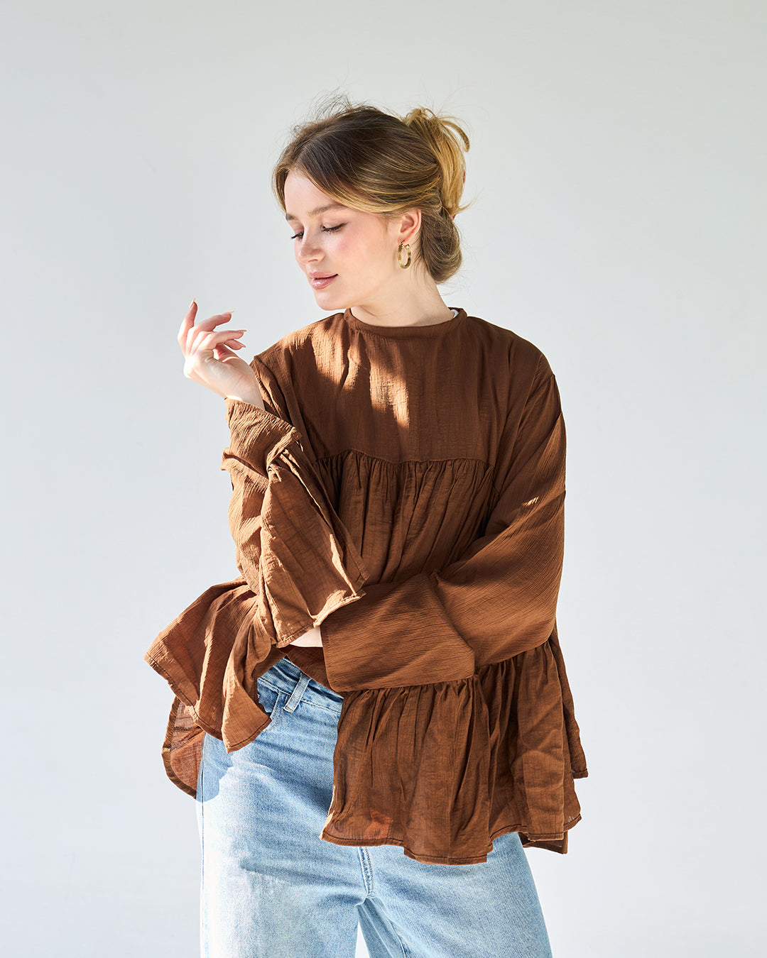 Brown butterfly blouse