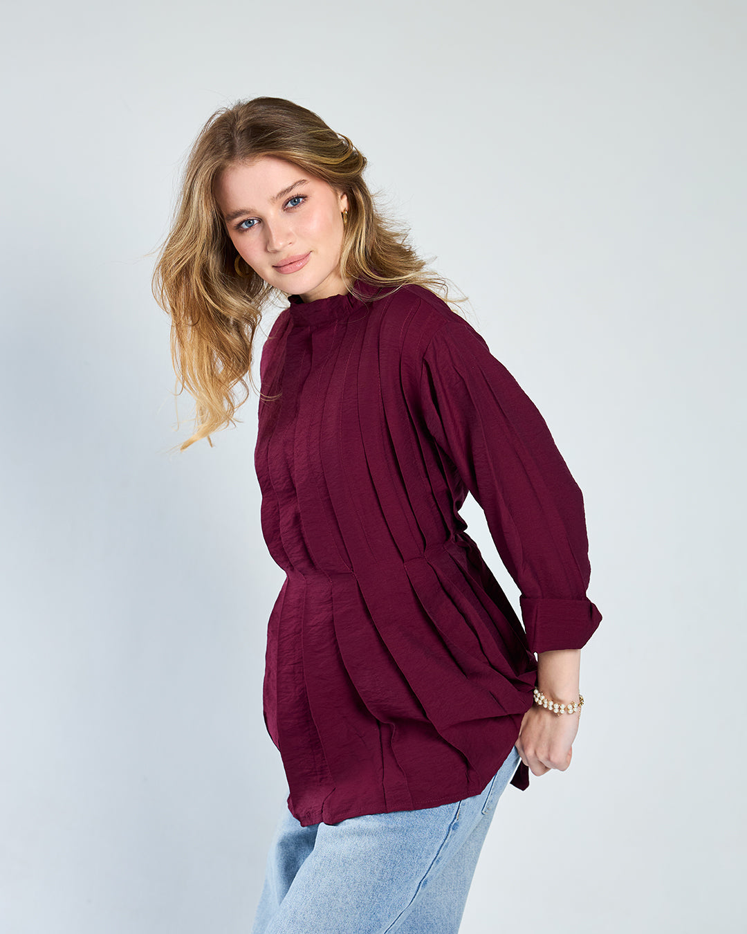 Burgandy lana blouse